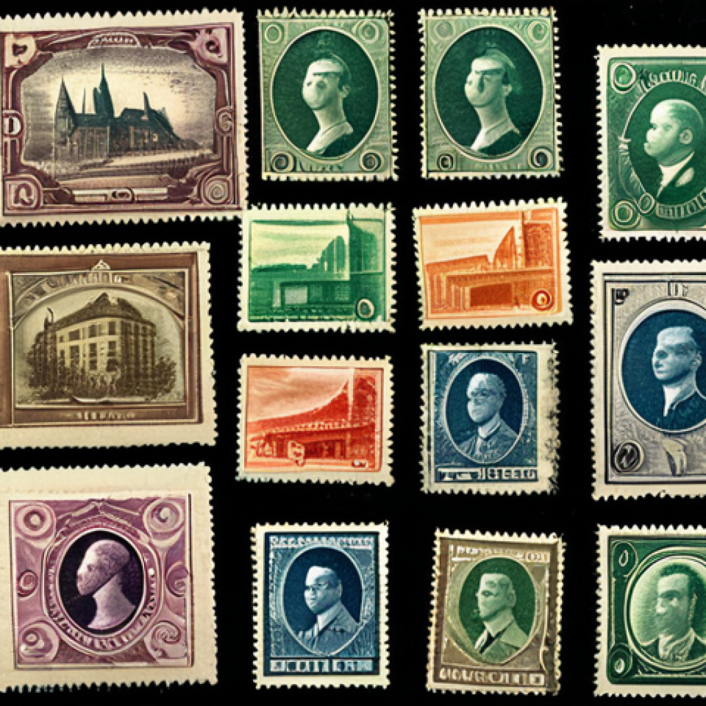Classic Stamp Collection**
A well-organized stamp collection in a vintage album, showcasing a variety of German stamps from different eras, fully clothed, appropriate content, safe for work, professional setting, high-quality details, well-lit, philately, historical context, displayed on a wooden desk, perfect anatomy, natural proportions, modest presentation.
**