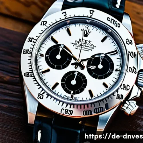 Home 32 명품 시계 수집품의 투자 가치 분석 - A luxurious close-up shot of a limited edition Rolex Daytona Paul Newman wristwatch resting elegantl...